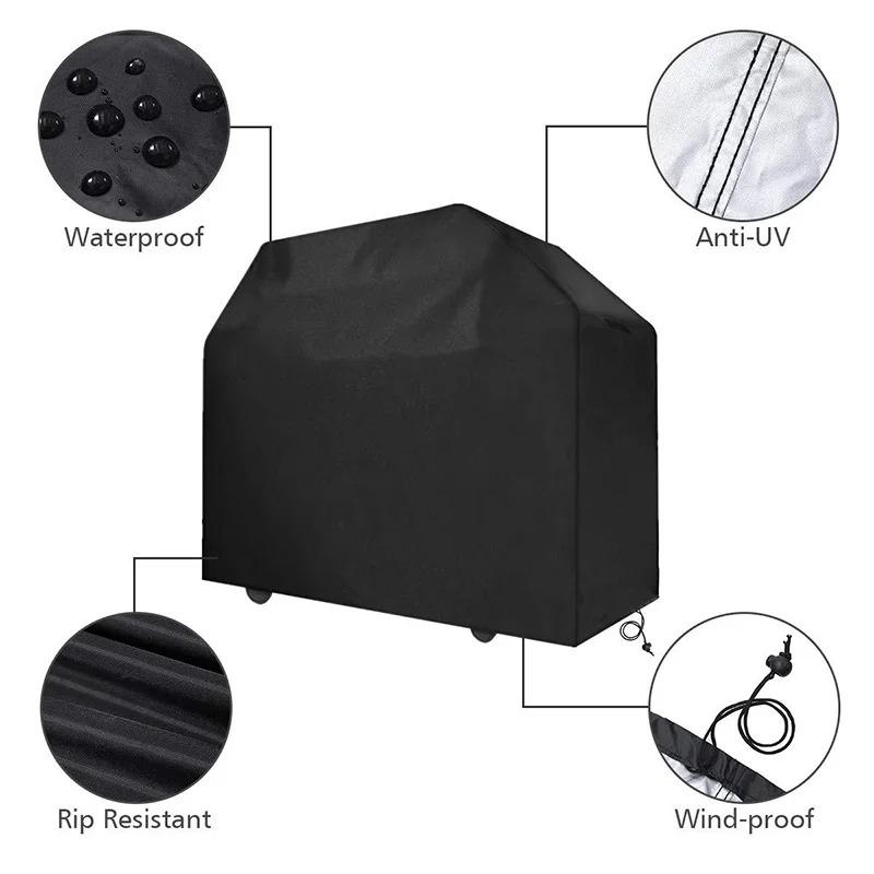 Heavy duty charcoal grill outdoor rain cover, 210D Oxford cloth barbecue grill cover dustproof and waterproof