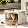 Cat Carrier Portable Foldable Hard-Sided Cat Carrier Box For Small Medium Kitten Puppy Outings Camping Walking Road Trip Hiking