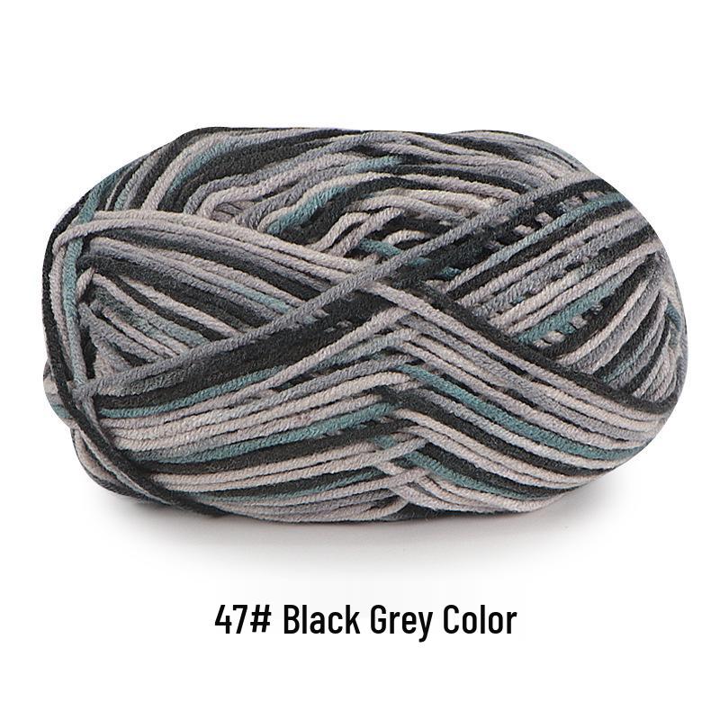 Aou Ou 5-Strand Variegated Milk Cotton Yarn Ball, Floral Medium-Thick, for Baby Scarves and Slippers.