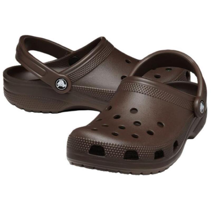 Crocs Classic clog leatherette fashion and versatile hole shoes unisex brown