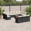VidaXL Garden Lounge Set with Cushions 14 Pcs, Patio Sofas, Patio Furniture Set, Outdoor Furniture, Black 3226462