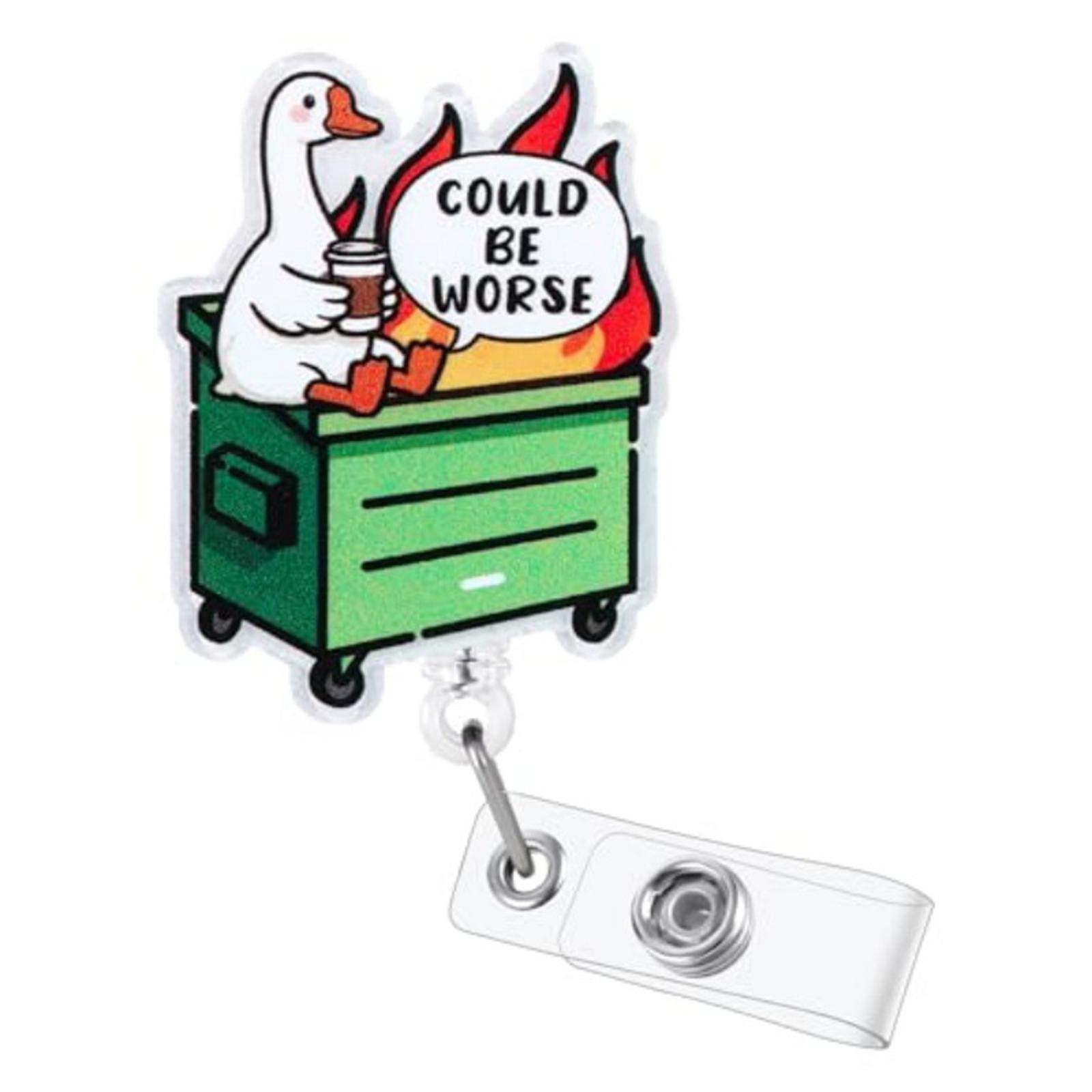 

Retractable Badge Reel Could Be Worse Design ID Holder with Clip Durable Plastic Reel for Nurses Healthcare Workers and Office Staff One Size