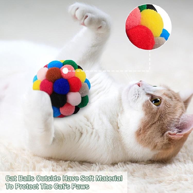 Cats Teething Toy Colorful Ball Shape for Kitten Chew Better Attract Cats