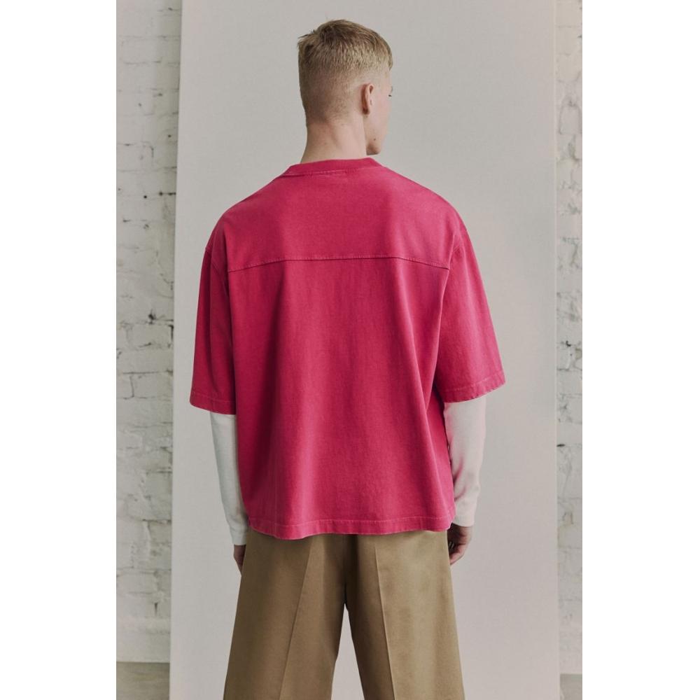 H M wasHed T sHirT cHerry Color