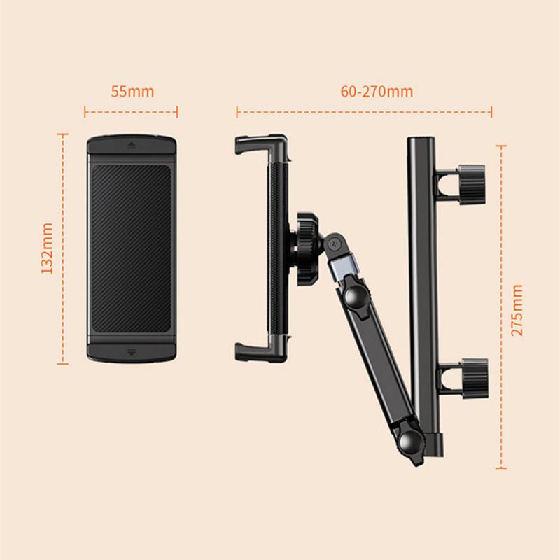 Car Headrest Tablet Holder 3 In 1 Stretchable Backseat Phone Holder For Ipad Air/Mini Samsung Tab 4-12.9'' Devices