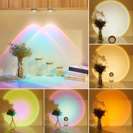 LED Light Brightness ABS Dual Mode Adjustable Compact Cabinet Light LED Sunset Projection