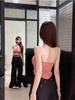 Retro Striped One-Shoulder Halter Top for Women