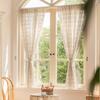 Cotton Crochet Hollow Woven Curtain American Pastoral Retro French Country Cotton Linen Lace Fringed Bedroom Gauze Curtain