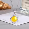 Ethnic Style Zircon & Green Agate Pendant Necklace with Yellow, Red, White Chalcedony for Women