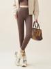 Autumn Winter Rabbit Fleece Sharkskin Leggings Women Casual Basic Thicken Warm Leggings Brown Fleece Lined Tights
