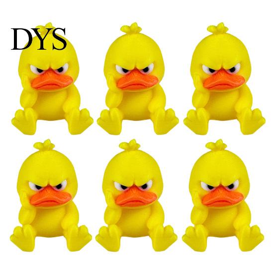 Angry Duck Model 3D Printed Yellow Ornament, Funny Desk Miniature Figurine Decoration, Cute for Home Office Decor Unique Gift Coworkers