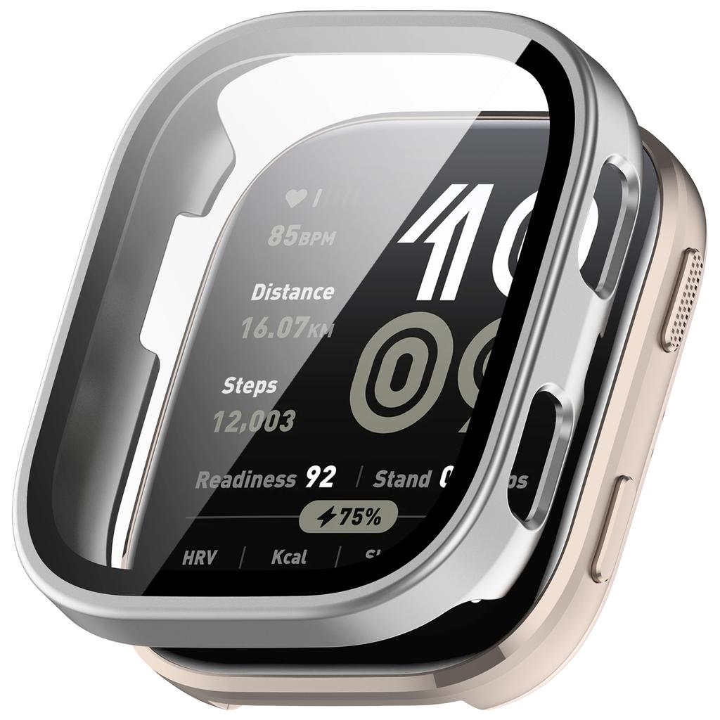 For Huami Amazfit Bip 6 (A2435) Watch Case PC Frame Cover with Tempered Glass Screen Film