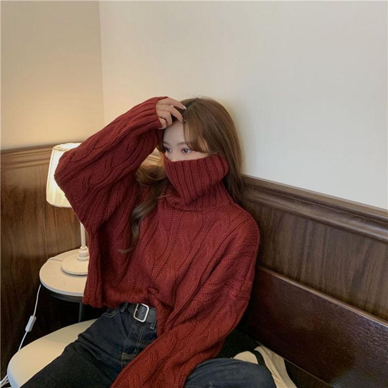 Autumn and Winter Jackets Solid Color Loose Casual Jacket Knitted Fashion Girls Sweater
