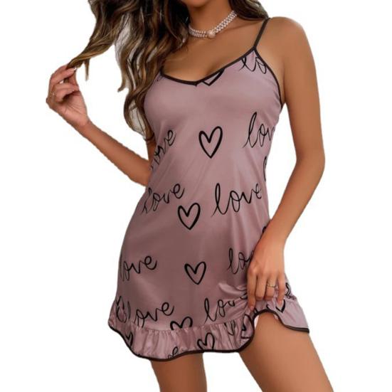 Abito da donna senza maniche con camicia da notte sexy da notte, seducente colore a contrasto