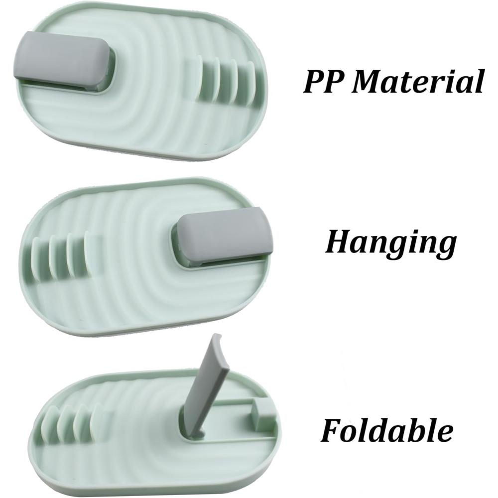 Plastic Multi-functional Kitchen Stand Spoon Rack, Foldable Pot Lid Rack, Suitable for Spatulas, Spoons, Shelves and Stove Top R