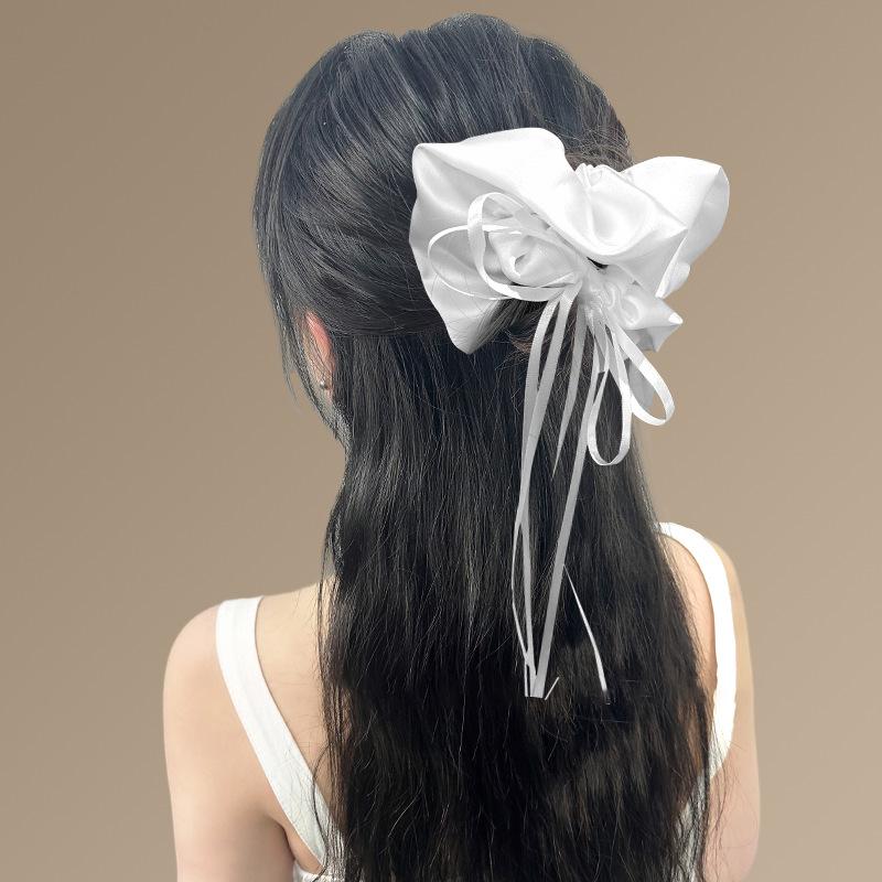 Stoff Satin Schleife Streamer Dickdarm Haarband einfarbig hochwertiger Kopfschmuck vielseitiger Kopfschmuck Haarschmuck