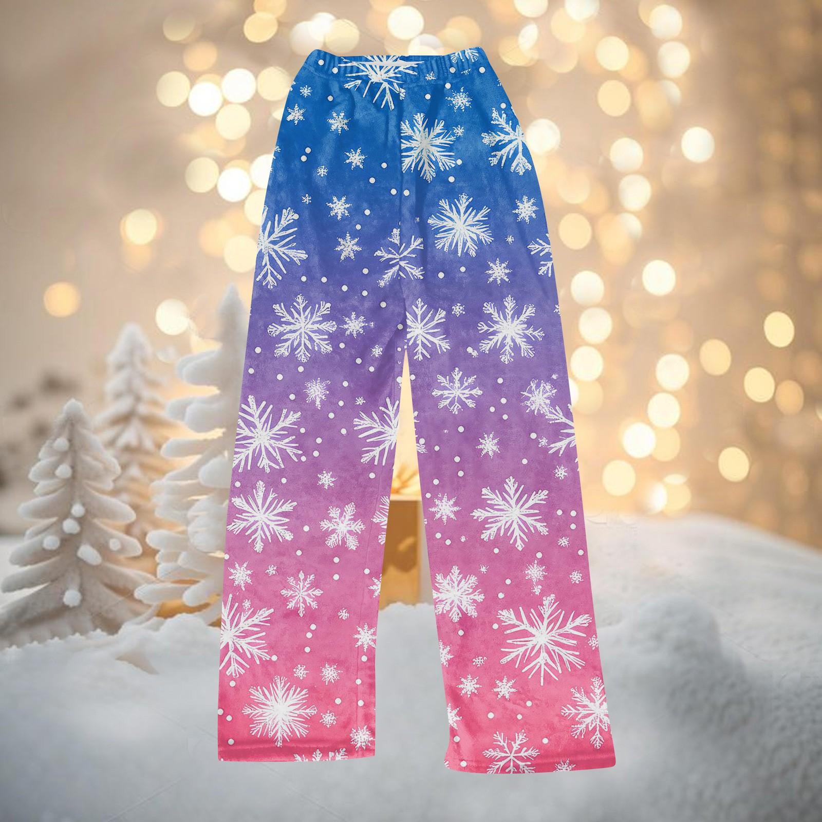 

Женские зимние брюки, длинные брюки, рождественские принтованные брюки XS