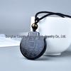 Natural Obsidian Mountain Ghost Pendant Keychain Charm Stone Jewelry