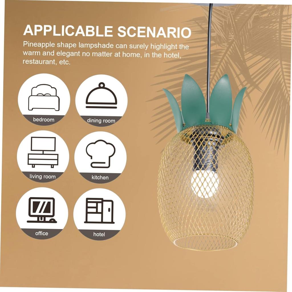Pineapple Lamps Decorative Mesh Ceiling Light Shade Hollow-out Carved Lampshade for Home Hotel Restaurant