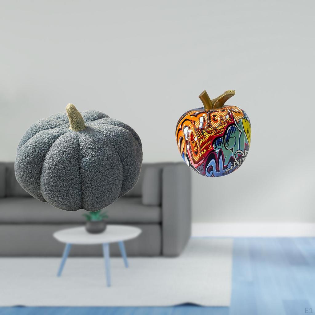 Nordic Graffiti Pumpkin Pillow Sculpture Decorative Sofa Cushion Collectable Artwork Ornament for