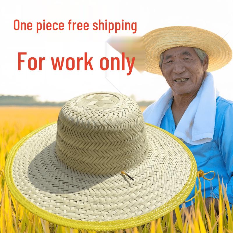 

Bamboo Straw Sun Hat for Men & Women - Large Brim for Sun Protection, Ideal for Fishing, Travel, or Outdoor Work Small Flower Hat