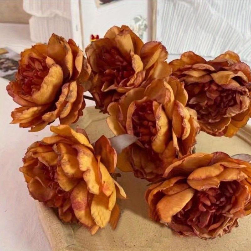 1Pc Simulation Single Three-Head Dry Peony Flower for Wedding Home Decoration Holiday Decoration Valentine's Day Gift