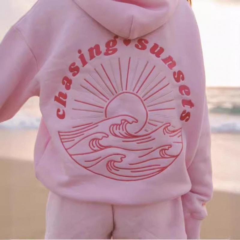 Hot Selling Bestseller Embroidered European Size Drop Shoulder Hoodie XS