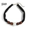 Autumn Winter Fashion Accessory Leopard Print Scarf Choker, Fabric Necklace with Faux Pearl Metallic Beads, Elegant Adjustable Velvet Choker