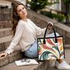 Boho Floral Print Tote Bag Large Casual Daily Shoulder Handbag for Women
