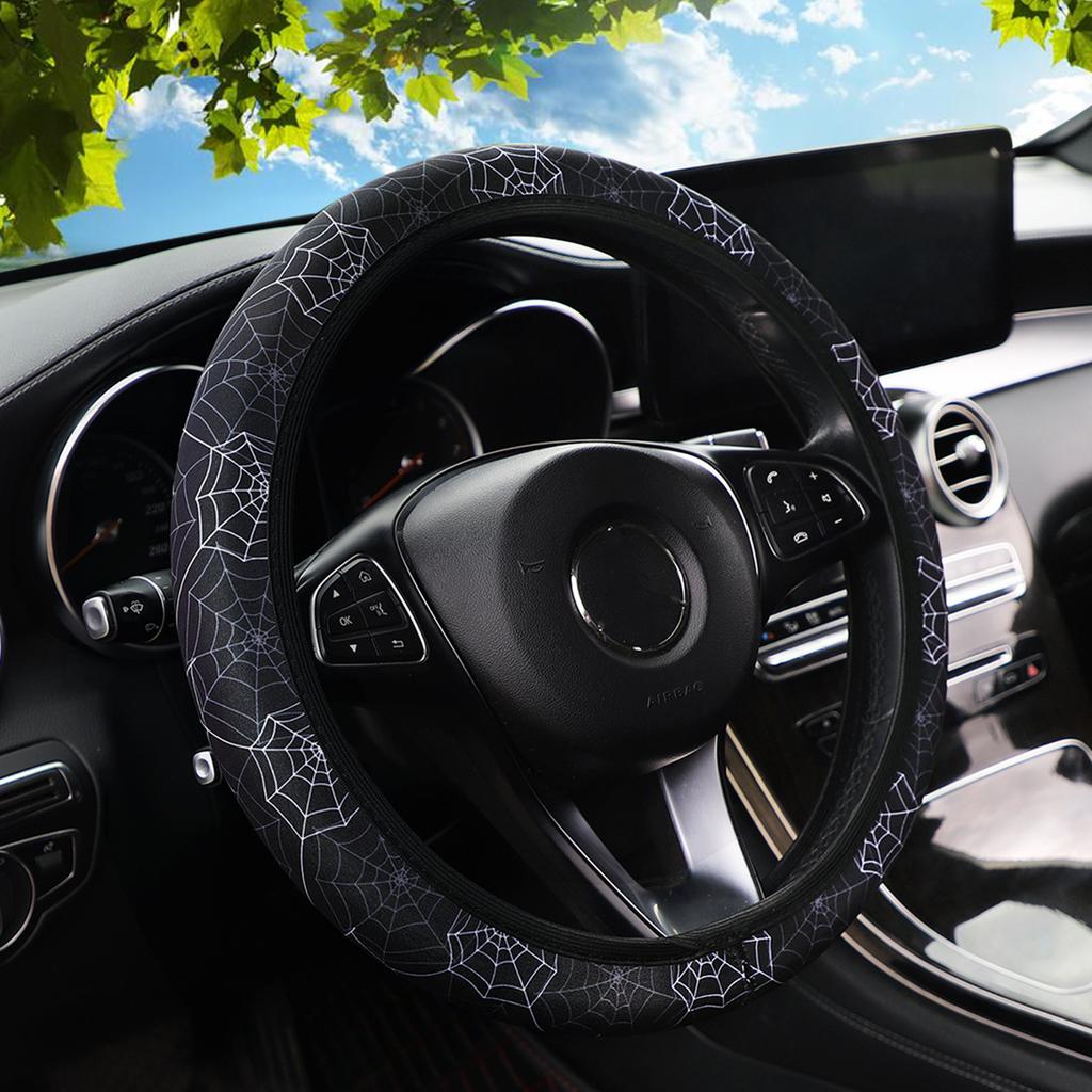 1PC Neoprene Universal Anti-Slip Steering Wheel Cover with Printed Pattern Comfortable Grip Elegant Creativity Car Accessory