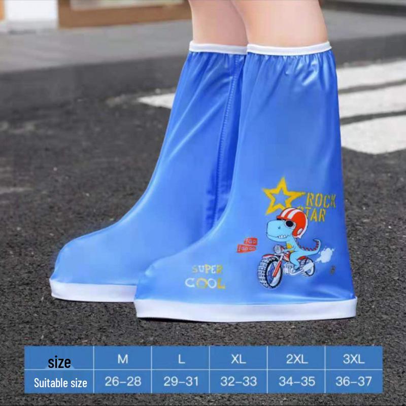 Shangyu High-Top Children's Non-Slip Rain Boots - Summer Waterproof, Thickened, Wear-Resistant, Mid-Calf Silicone Covers