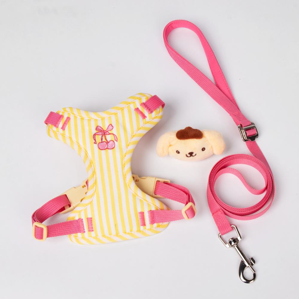 New Dog Leash Korean Color Matching Puppy Chest and Back Breathable and Light Dog Chest Strap Walking Dog Than Bear