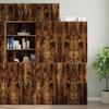 Narrow Tall Cabinet Smoked Oak 50x42.5x225 Cm Particleboard