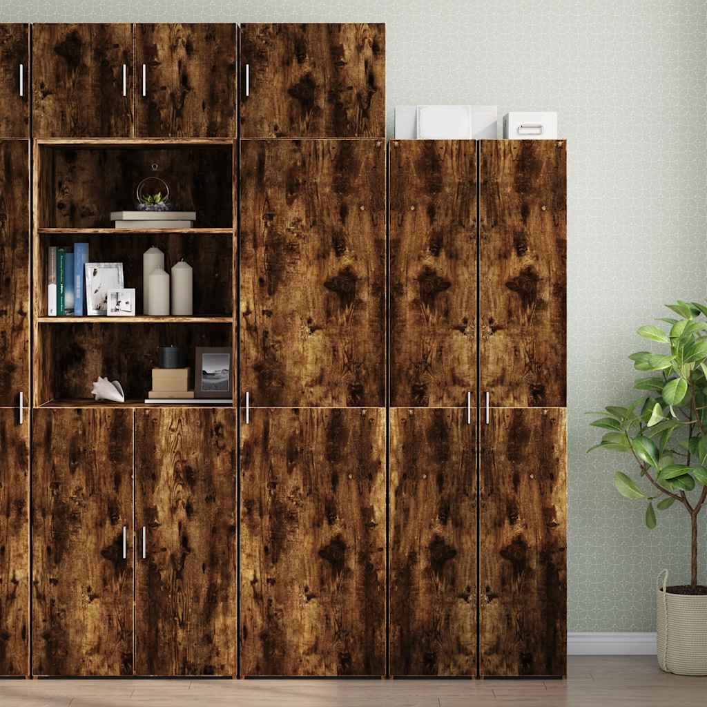 Narrow Tall Cabinet Smoked Oak 50x42.5x225 Cm Particleboard