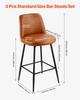 Bar Stool Set of 3, 69cm Counter Height Swivel Stools, Modern PU Leather Counter Barstool with Backrest and Metal Legs, Armless Bar Chair, Island