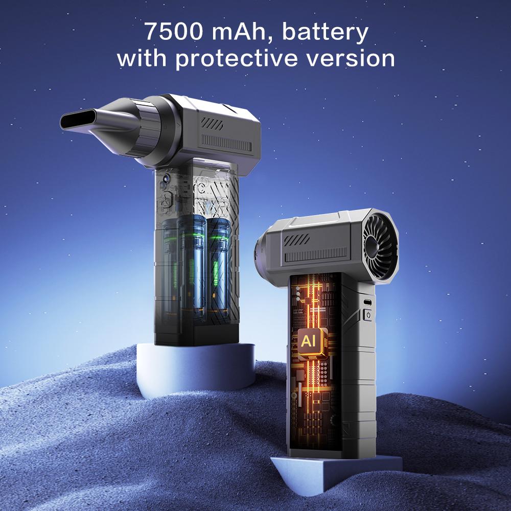 G3 Turbo Jet Fan 40mm Brushless Motor Turbo Jet Blower Powerful Air Blower Wind Speed 52m/s 7500mAh Violent Fan With 4 Nozzles