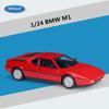 WELLY 1/24 BMW M1 Alloy Classic Sports Car Model Diecast Metal Racing Car Vehicle Model Simulation Collection Childrens Toy Gift