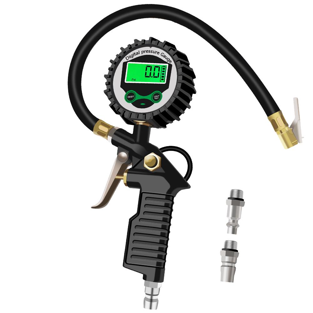 

LED Backlight Vehicle Tester Car EU Tire Air Pressure Inflator Gauge Digital LCD Display Inflation Monitoring Manometer Portable
