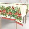 Christmas Holly Berry Bird Waterproof Tablecloth Table Decor Winter Xmas Holiday Kitchen Dining Tablecloth Christmas Decorations