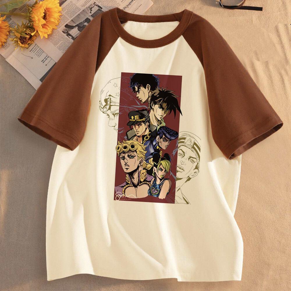 Jojo Bizarre Adventure Steel Ball Run Mädchen Anime Ästhetik Klassisch Trendiges T-Shirt Retro Grafik Digitale Popkultur Bunt