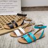 2024 Léto Nové Dámské Boty Plochá Sandály Módní Otevřená Špička Jednobarevné Font Neformální Pohodlné Nadměrná Velikost 42