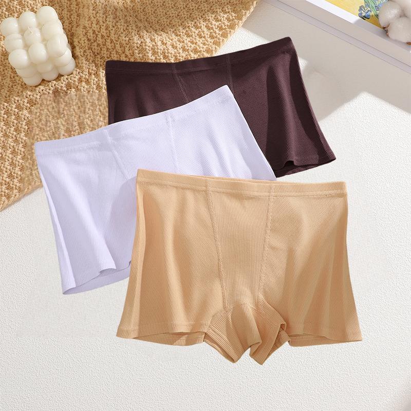 FINETOO 3Pcs Women's Panties Cotton Seamless Sports Boxers Underwear Female Briefs Cozy Lingerie Intimate Underpants S-XXL