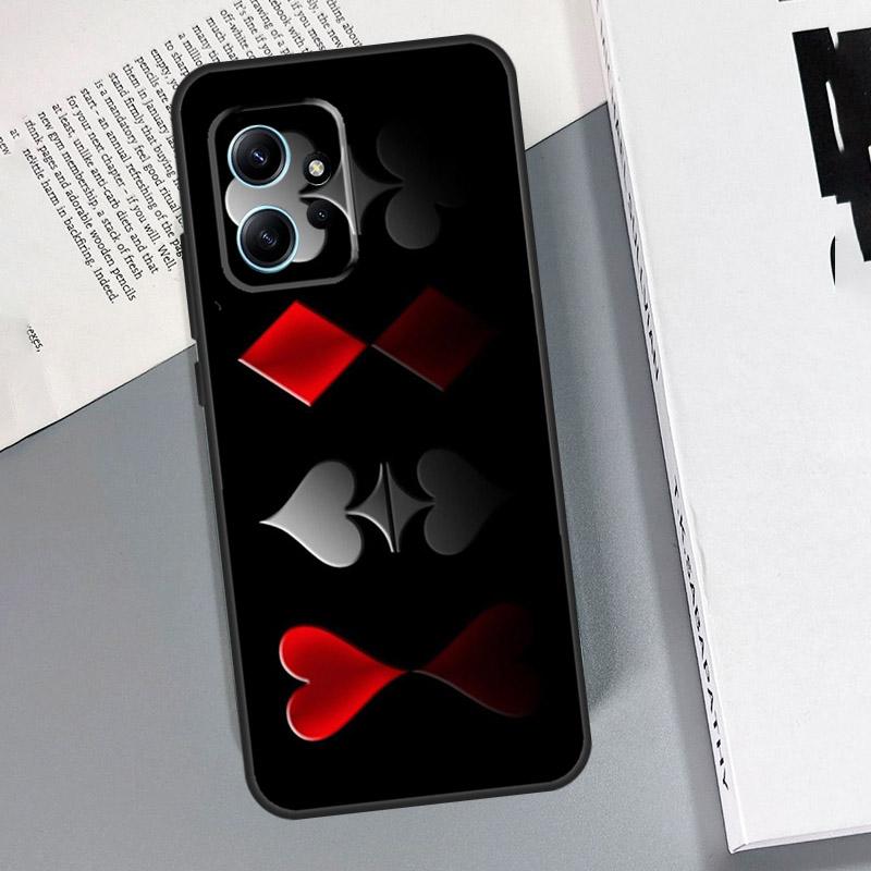 Spades Poker Play Cards Ace Case For Xiaomi Redmi Note 14 10 11 12 13 15 Pro Plus Cover For Redmi 15 15C 14C 12C 10C 13C