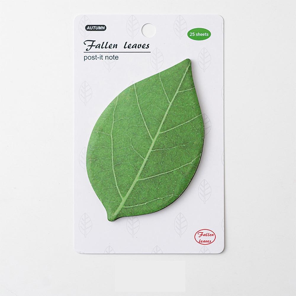 New DIY Leaf Sticky Notes Self-Adhesive 25 Sheets/Book Leaf Paper Pad Plant Leaf Stickers