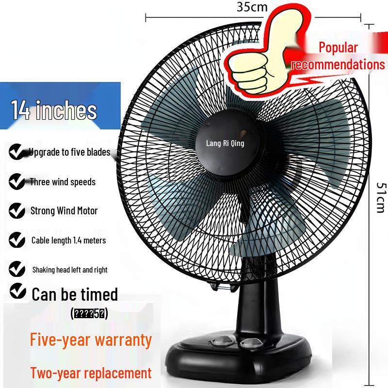Tichý 16palcový oscilační stolní ventilátor pro domácnost, kancelář, studentskou kolej nebo k použití u postele