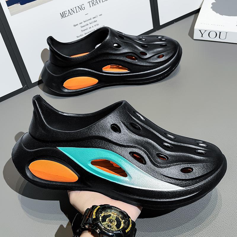Sandals platform soles men's cave shoes soft and lightweight outdoor beach toe slippers in summer
