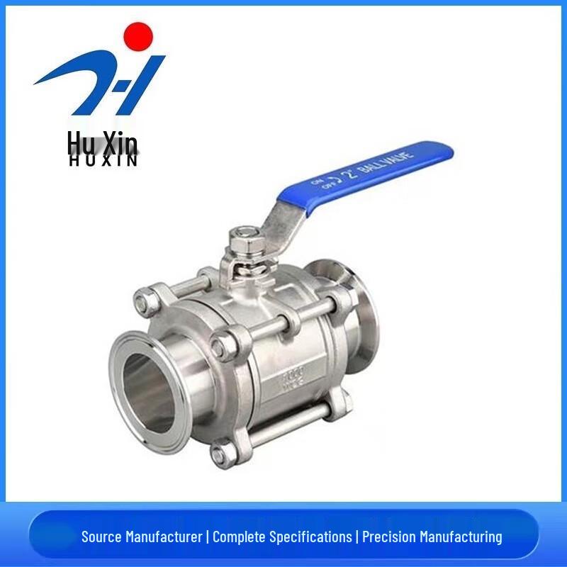 Huxin 3-Piece Stainless Steel Manual Sanitary Clamp Ball Valve
