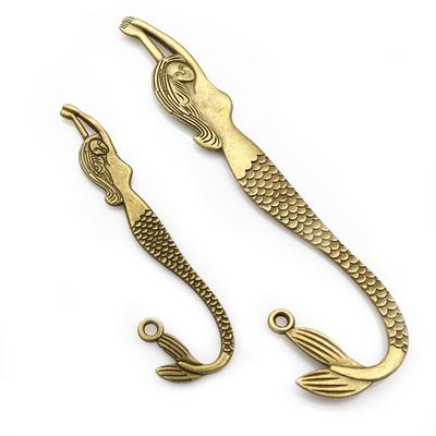 2-5pcs Vintage Mermaid Charms Bronze Plated Zinc Alloy Charms Pendant for Bookmarks Necklace Metal DIY Jewelry Accessories