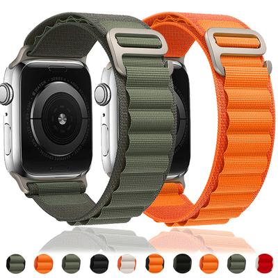 Alpinschlaufe Nylonband für Apple Watch Armband 49mm 45mm 41mm 44mm 40mm 42mm 38mm Metall G-Haken Armband IWatch Ultra 3 4 5 SE 6 7 8 Armband
