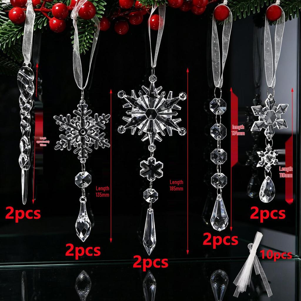 Christmas Wedding Crystal Snowflake Chandelier Ornaments & DIY Scene Decorations